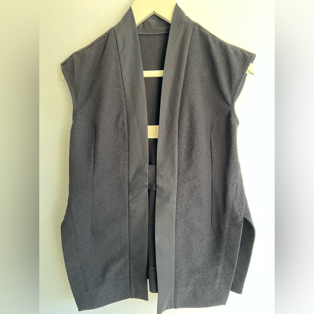 Rick Owens Black Textured Cotton Vest US 4 Made in Italy Avant Garde Minimalist - Picture 12 of 16